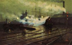Lionel Walden The Docks at Cardiff Spain oil painting art